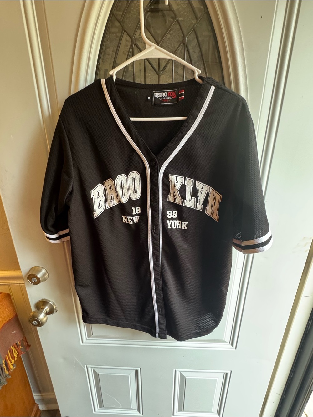 Retro Fox Brooklyn New York Black Mesh Baseball Jersey Medium
